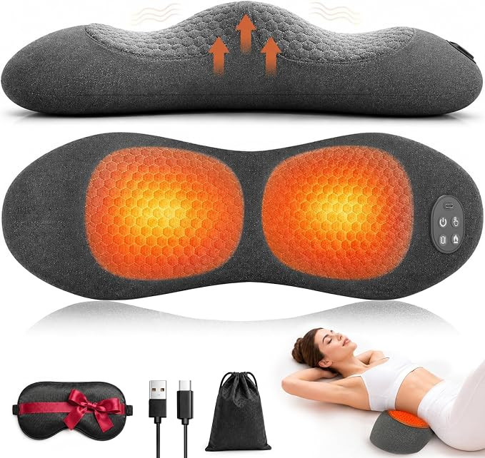 Upgraded Cordless Lumbar Support Pillow for Pain Relief Deep Tissue, 3-in-1 Heated Lower Back Mas... | Amazon (US)