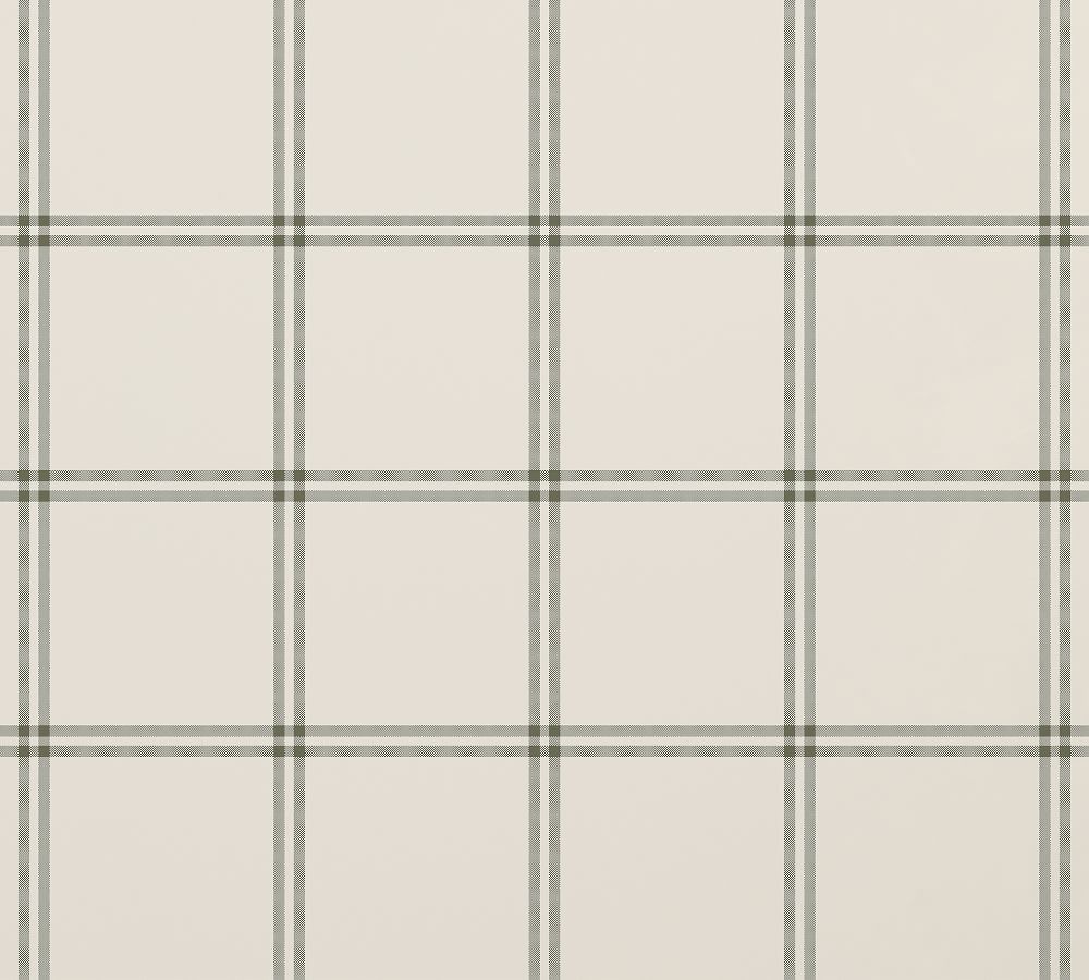 Windowpane Wallpaper, Green | Pottery Barn (US)