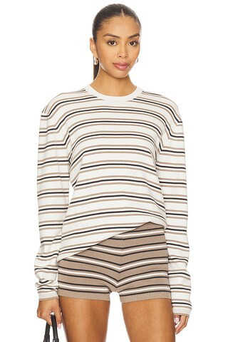 EAVES Cydnee Striped Oversized Sweater in Cream Multi from Revolve.com | Revolve Clothing (Global)