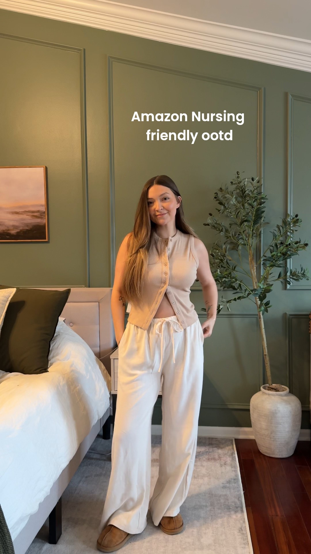 Nursing friendly mom ootd today! Size medium in both top and linen pants! 

#LTKmomlife #LTKootd