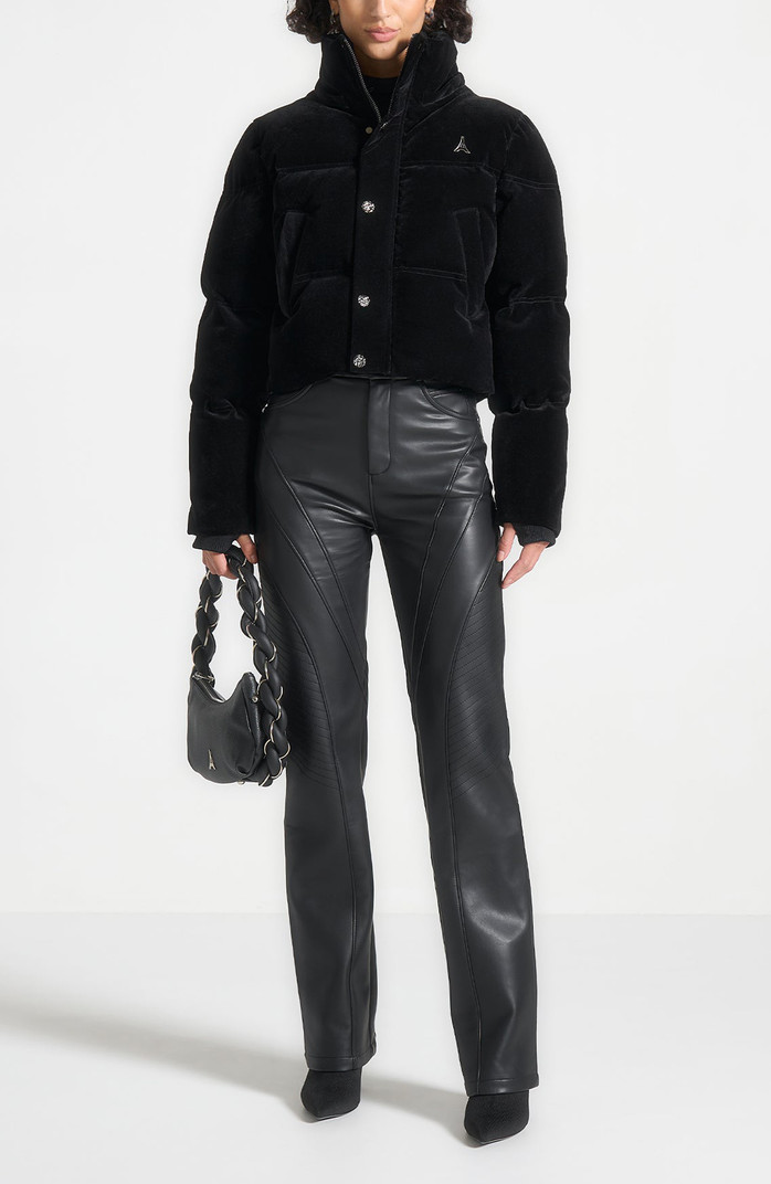 Maeva Velvet Cropped Puffer Jacket | Nordstrom