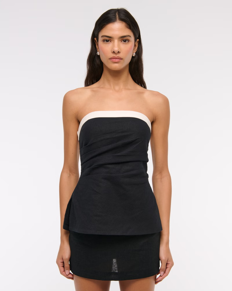 Linen-Blend Tube Top | Abercrombie & Fitch (US)