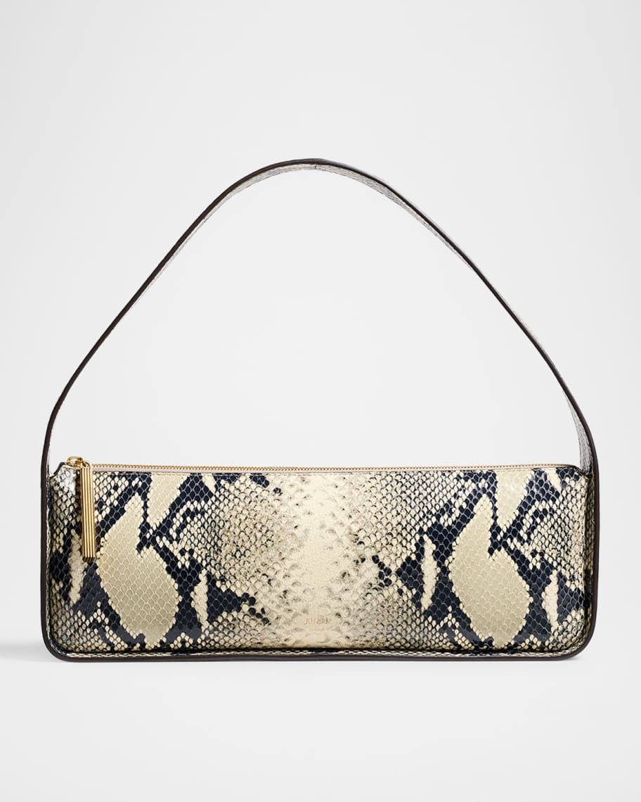 Lori Python-Embossed Leather Shoulder Bag | Neiman Marcus