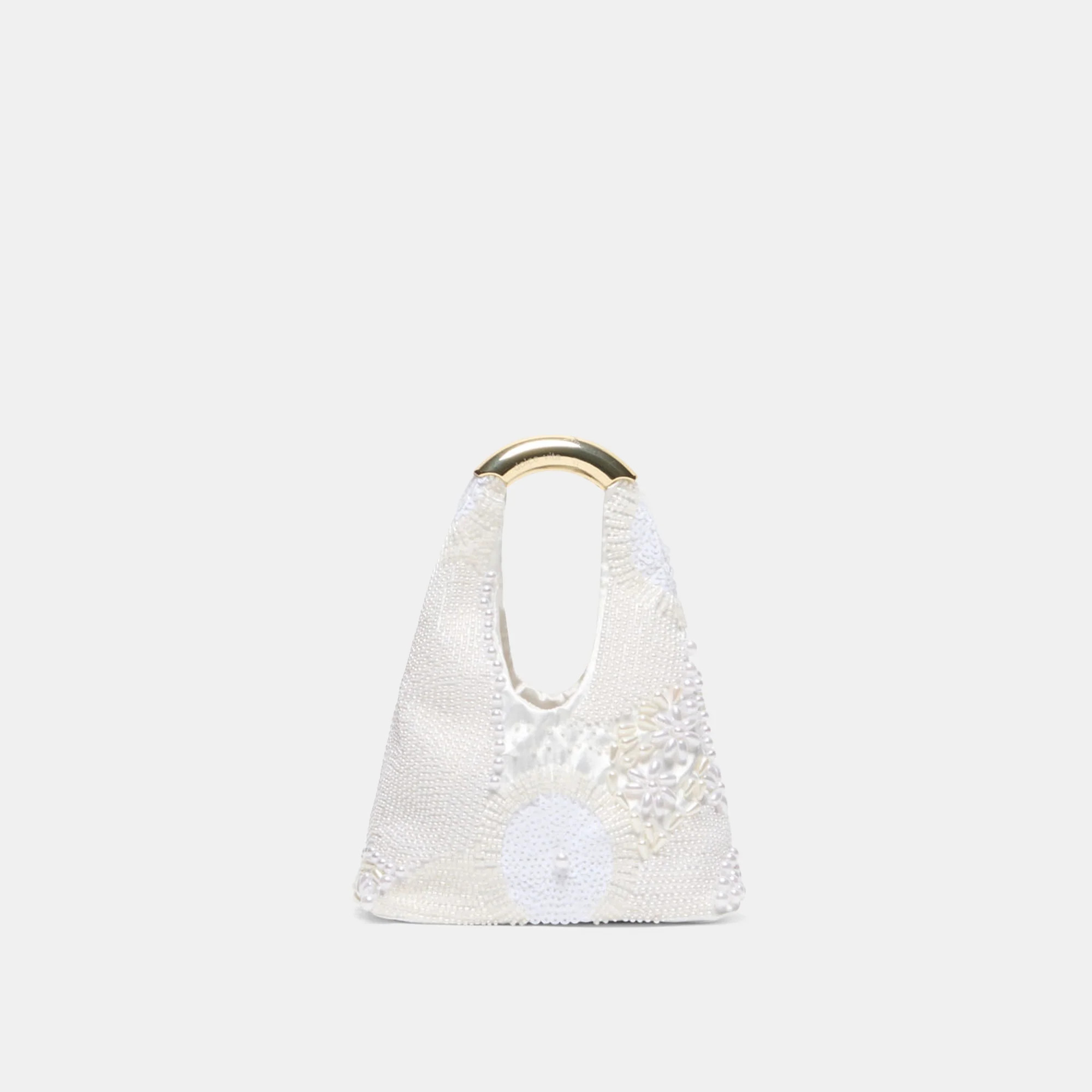 EVELISE White Pearl Satin Mini Handbag | Dolce Vita | DolceVita.com
