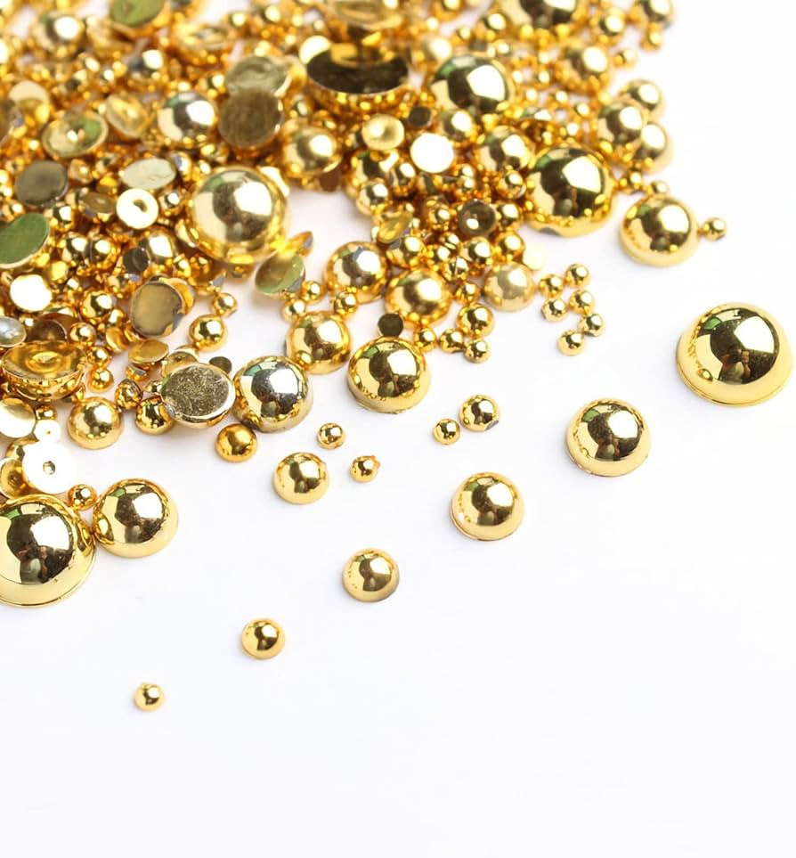 Mixed Sizes 2mm-8mm 1000pcs Imitation Pearls Half Ball Flatback Bead Loose Beads Gem Scrapbook Cr... | Amazon (US)