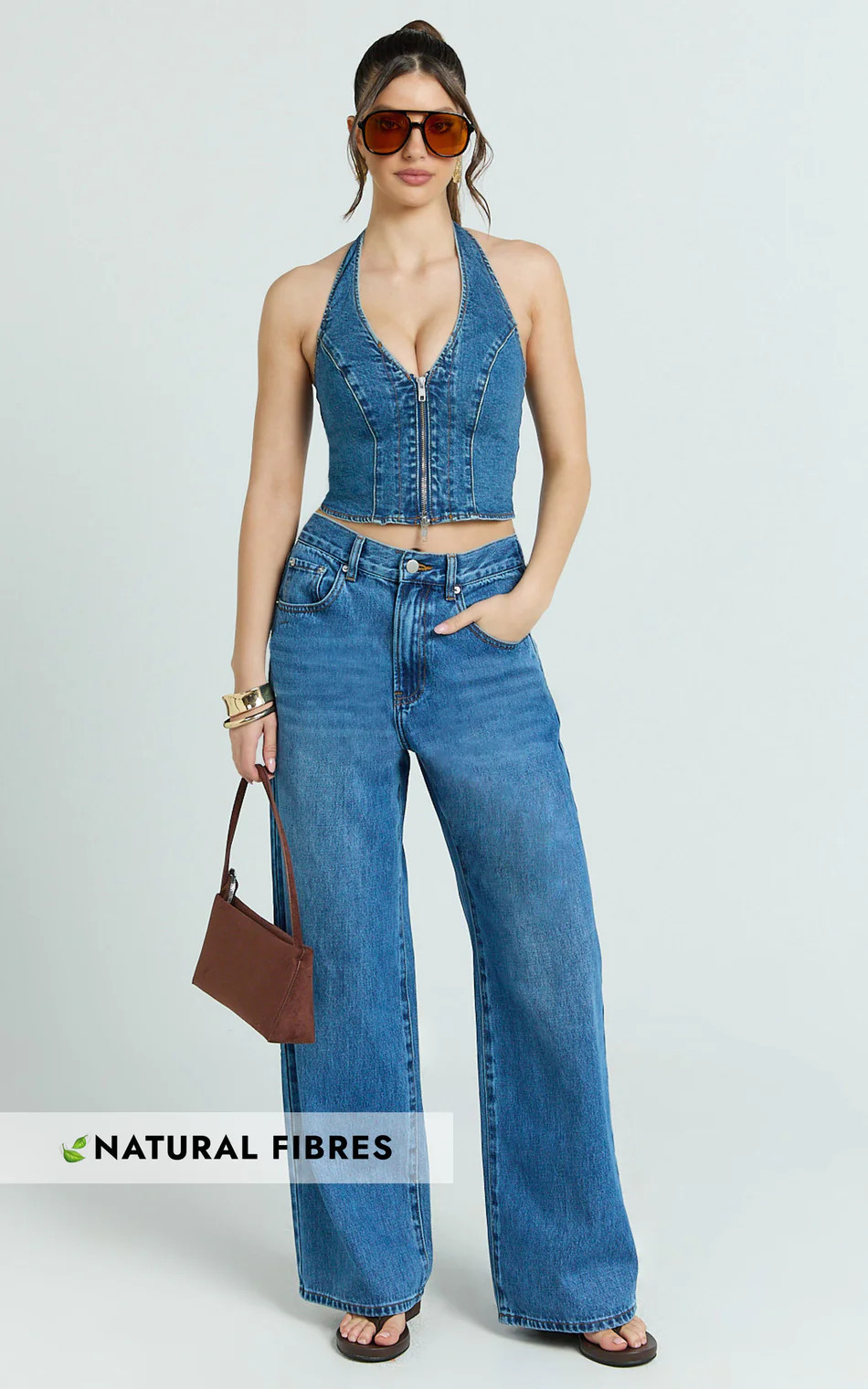 Rachel Jeans - Cinch Waist Wide Leg Denim Jeans in Mid Vintage Wash | Showpo (US, UK & Europe)