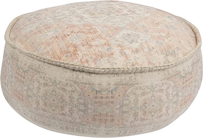 Creative Co-Op Heavily Distressed Multicolor Print Cotton Pouf Seating | Amazon (US)