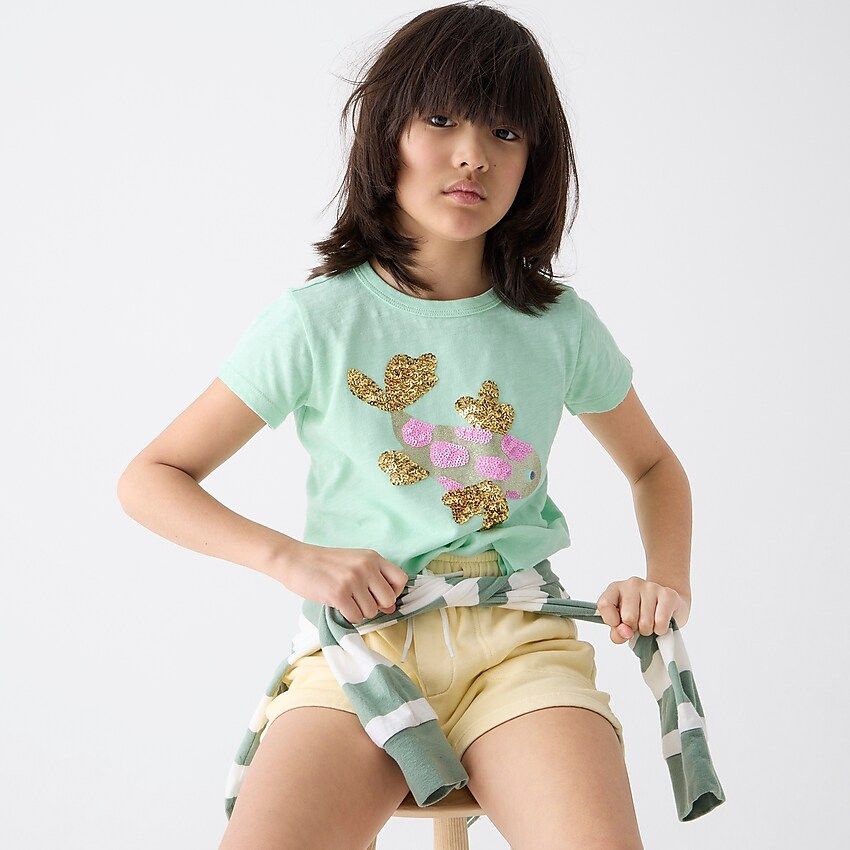 Girls' sequin graphic T-shirt | J.Crew US
