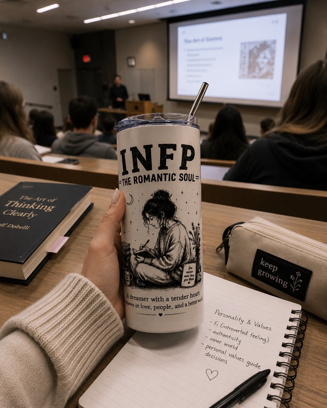 ☕💜 For the dreamers, romantics, and deep thinkers.

This INFP-inspired tumbler is perfect for cozy coffee mornings, journaling sessions, road trips, and quiet moments of reflection. Made from durable stainless steel and designed to keep your favorite drink hot or cold while adding a little personality to your day.

✨ Perfect for:
• INFPs & introverts
• Book lovers
• Writers & journalers
• Coffee & tea lovers
• MBTI fans

A thoughtful gift for anyone who feels deeply and dreams big.

#LTKFinds #CoffeeLover #INFP #MBTI

#LTKgiftguide #LTKsummer
