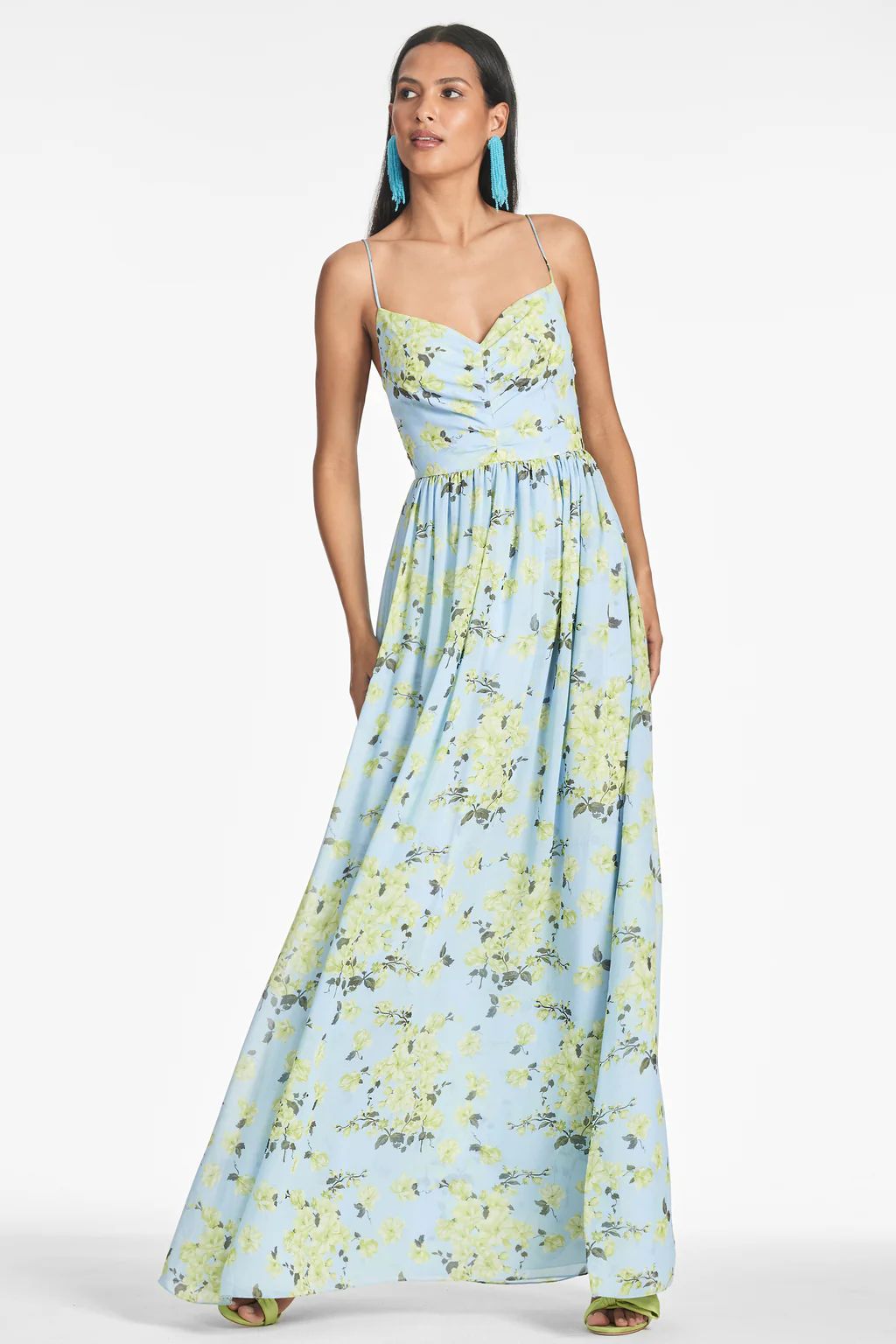 Sienna Gown - Sky Citrine Floral | Sachin and Babi