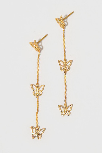 Andrea Butterfly Station Linear Drop Earrings | Francesca's