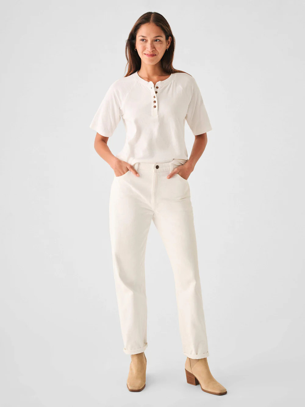 Cloud Cotton Short-Sleeve Henley Tee | Faherty