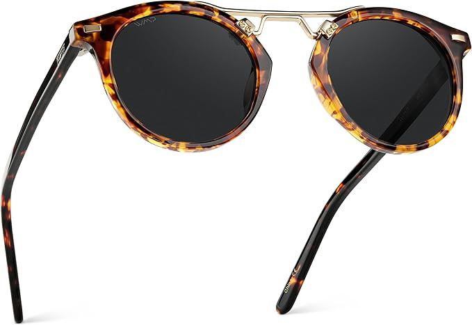 WearMe Pro - Women's Polarized, Round Retro, Double-Bridge Vintage Sunglasses | Amazon (US)