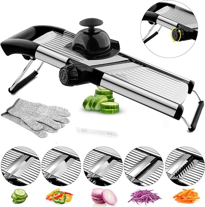 VEKAYA Mandoline Slicer,Mandoline Food Slicer for Kitchen,Mandolin,Potato Slicer,Vegetable Choppe... | Amazon (US)