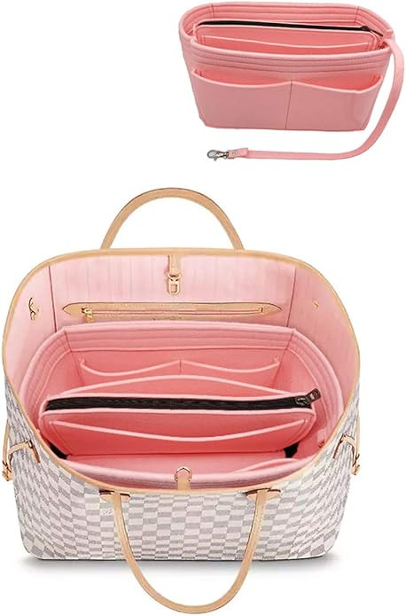 Felt Purse Bag Organizer Insert with zipper Bag Tote Shaper Fit Speedy Neverfull | Amazon (US)