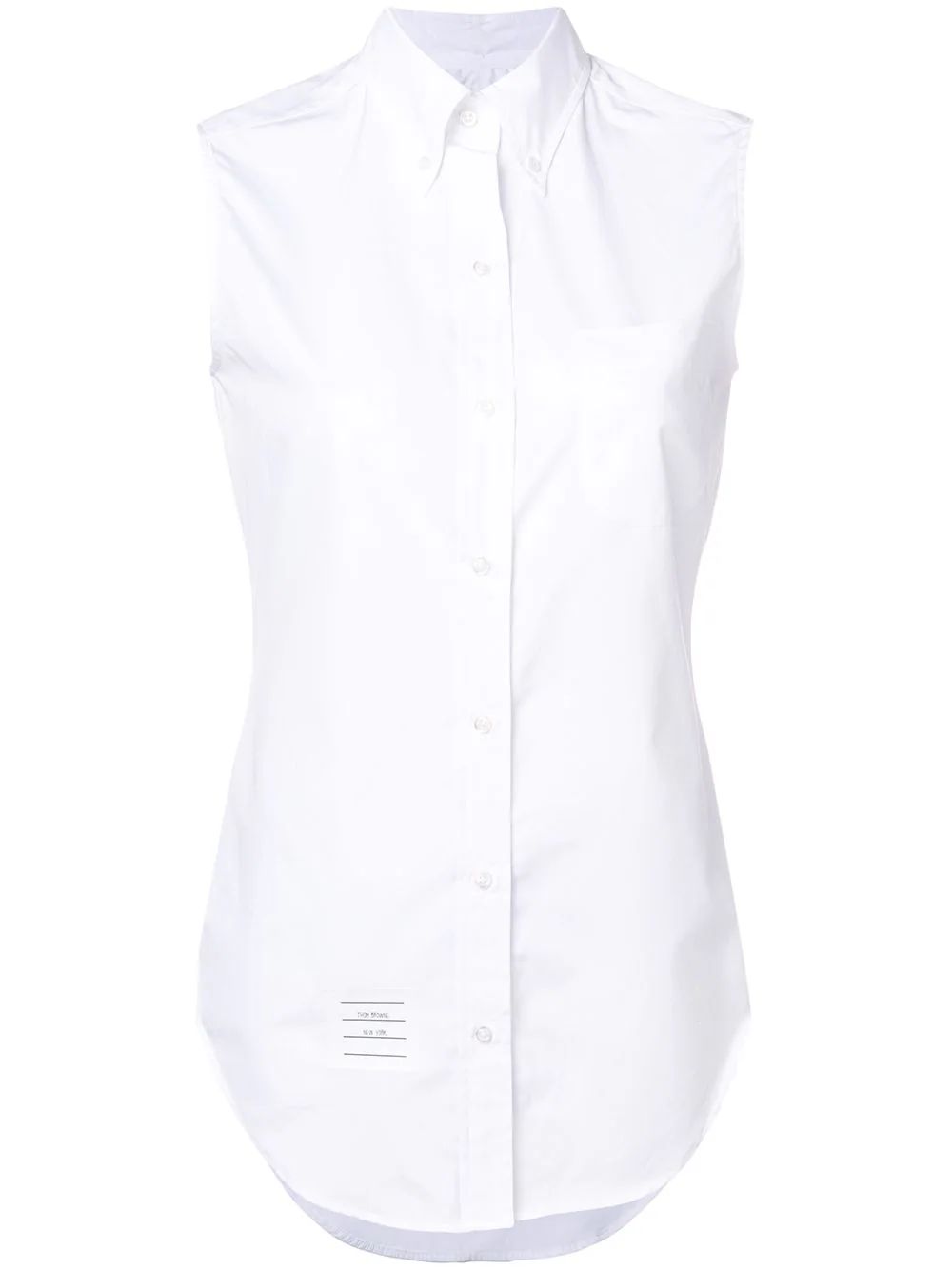 Thom Browne sleeveless button-down shirt - White | FarFetch US