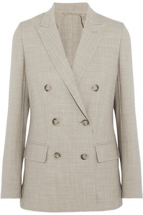 Max Mara Woman Galea Double-breasted Stretch-wool Blazer Beige Size 46 | The Outnet US