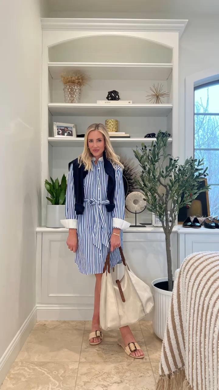 Button down shirtdress. Runs tts. I am in the small. Striped shirtdress. 

#LTKfindsunder50