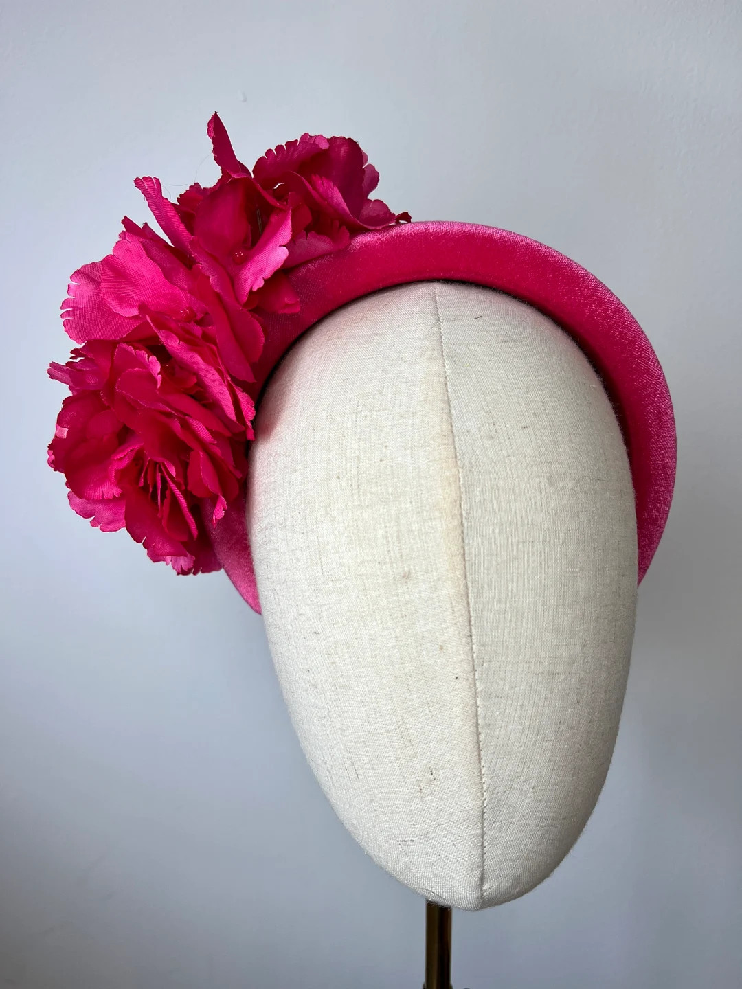 Fuchsia Velvet Headband With Pink Hydrangea - Wedding Races Headpiece - Etsy UK | Etsy (Global)