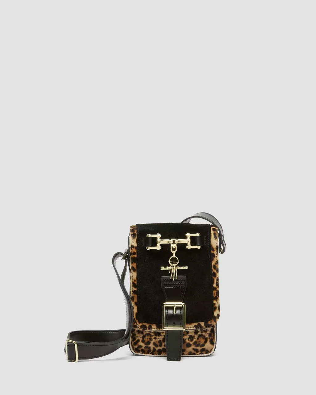 Hair-On Leopard Print Vertical Crossbody Bag | Dr. Martens