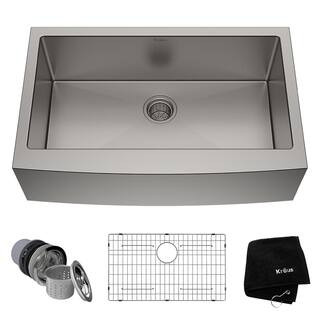 Standart PRO Farmhouse Apron-Front Stainless Steel 33 in. Single Bowl Kitchen Sinkby KRAUS Shop t... | The Home Depot