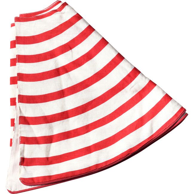Striped Tree Skirt, Red | Maisonette