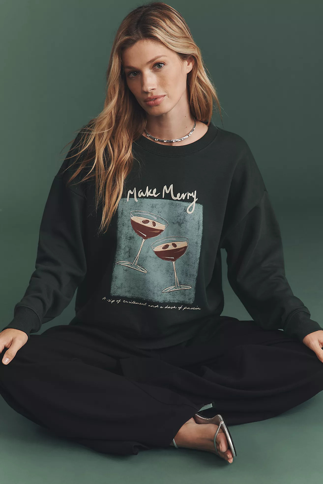 Maeve x Natalia Bagniewska Cocktail Sweatshirt | Anthropologie (US)