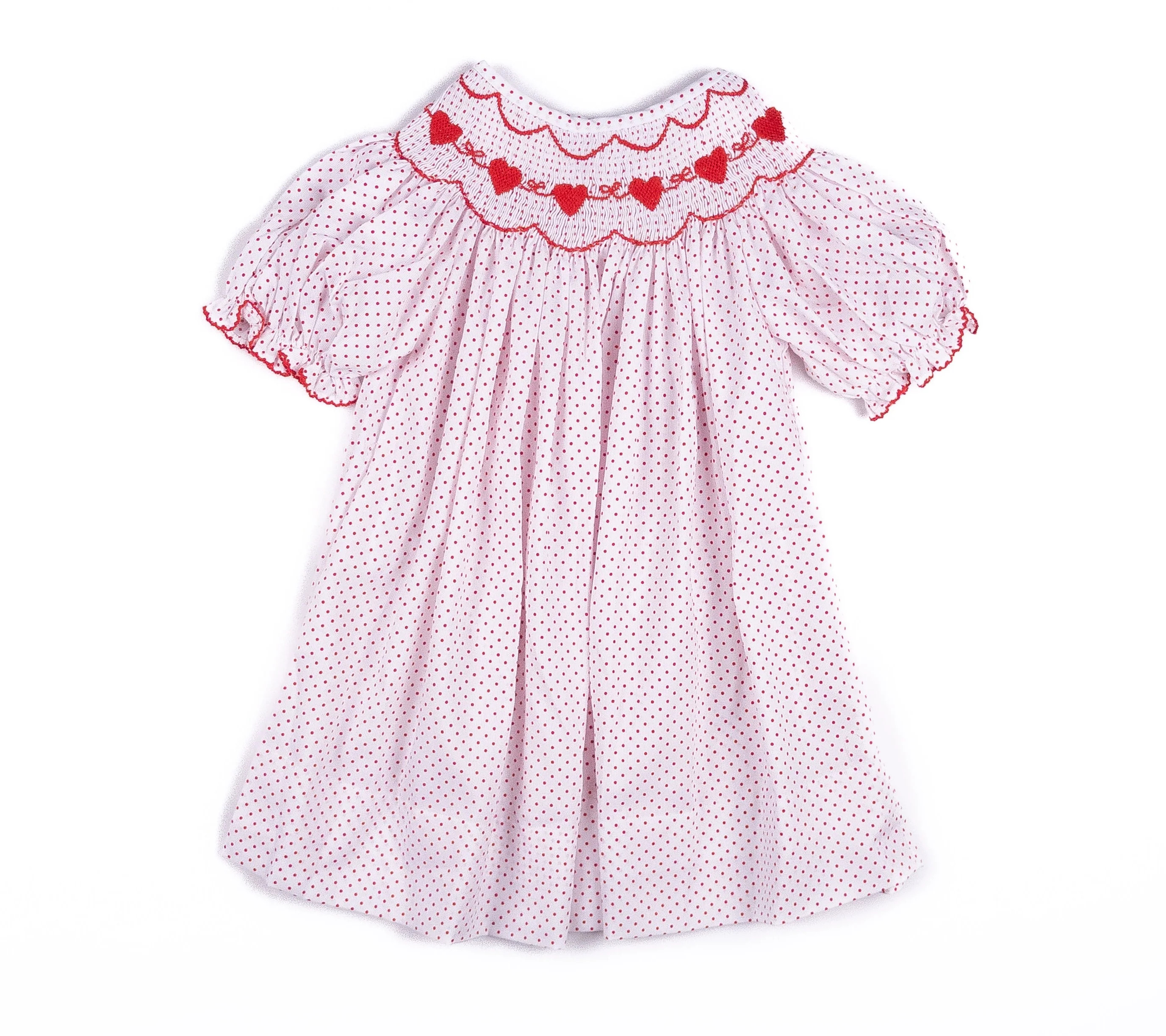 Shop Teeta Hearts Red Bitty Dot Dress | JoJo Mommy