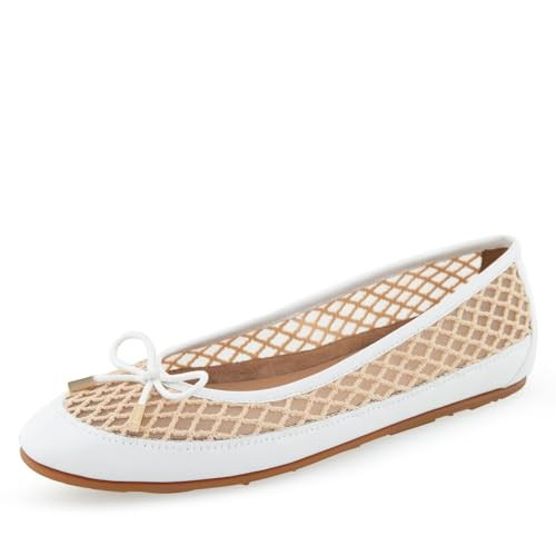 Aerosoles Women's Palma Ballet Flat, White Mesh, 9.5M | Amazon (US)