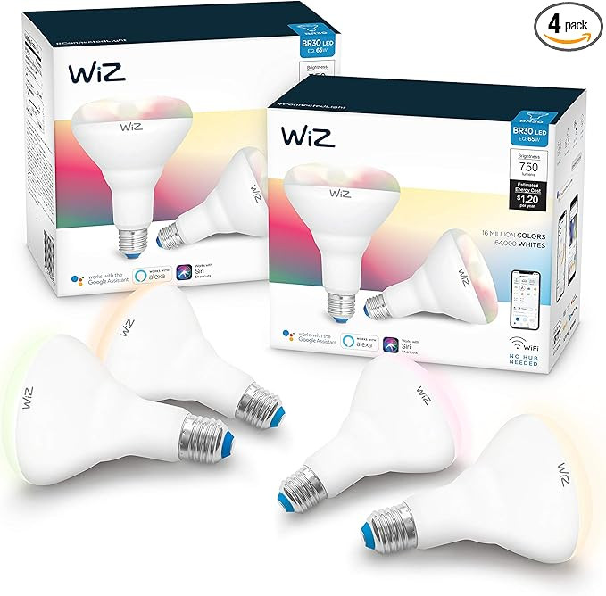 WiZ IZ20087584 65 Watt EQ BR30 Smart WiFi Connected LED Light Bulbs/Compatible with Alexa and Goo... | Amazon (US)
