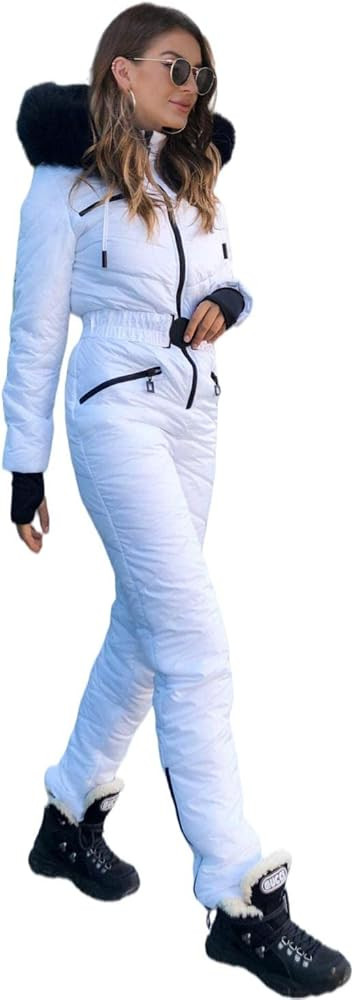 Yousify Womens Onesie Ski Suit Winter Outdoor Sports Waterproof Snowsuit Jumpsuits Jacket | Amazon (US)