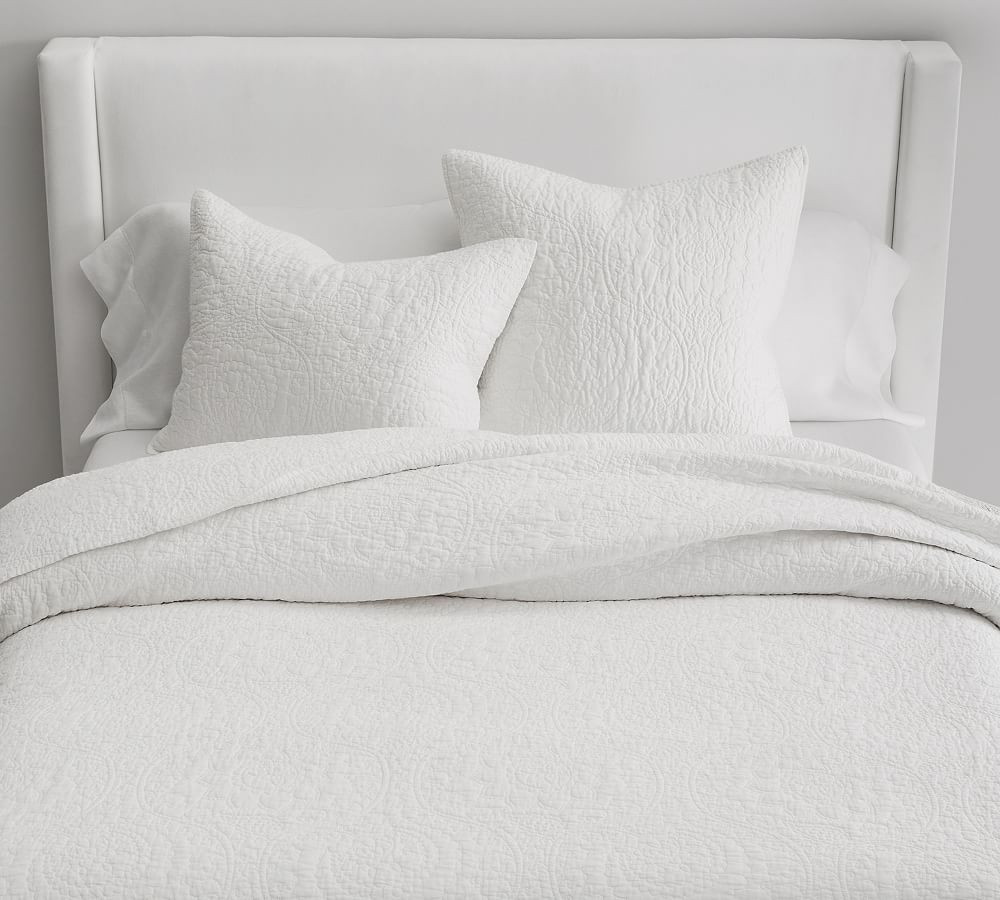 Belgian Flax Linen Floral Stitch Quilt | Pottery Barn (US)