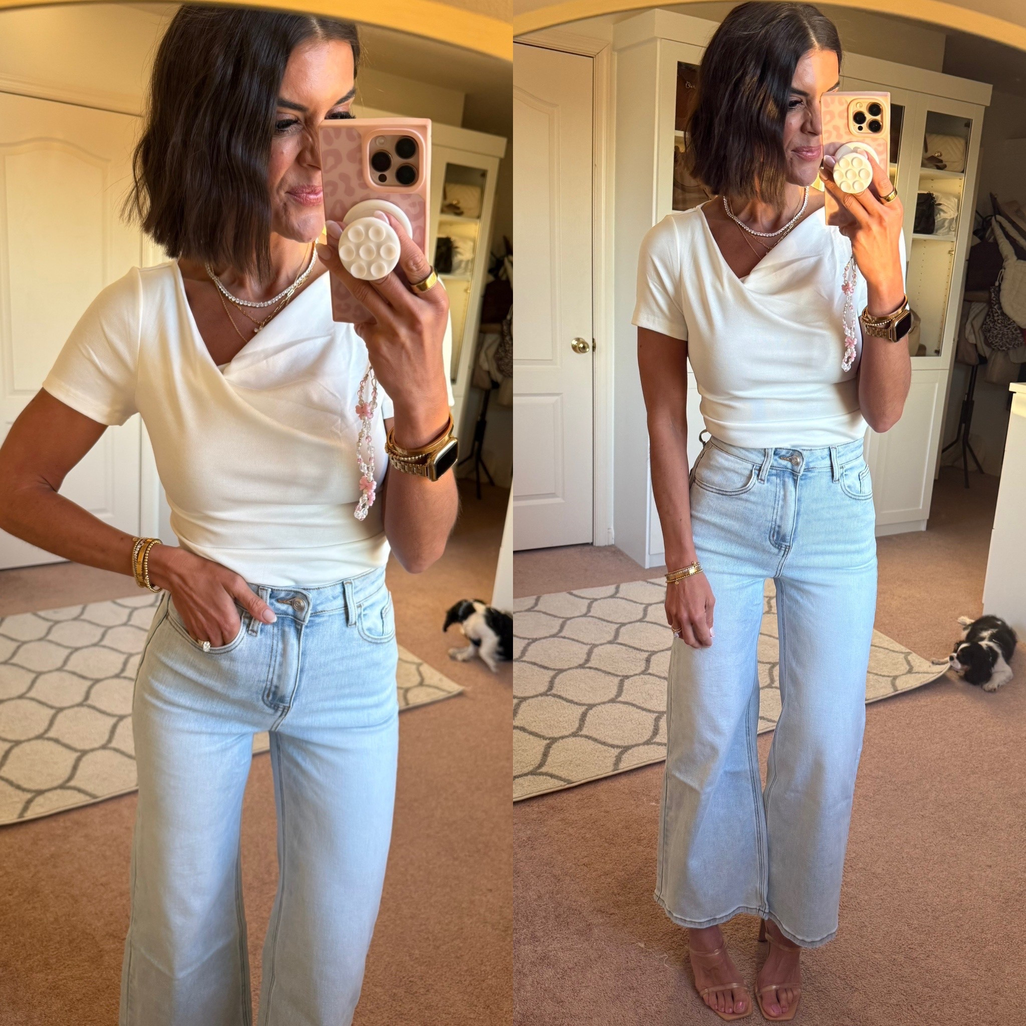 Size small in tee sized down in jeans 

#LTKSeasonal