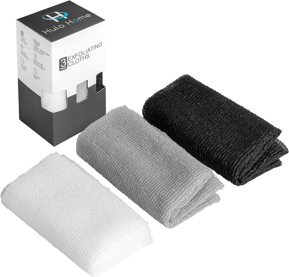 Exfoliating Body Washcloth Variety Pack (3pc) - Soft, Medium & Hard - Nylon Body Scrub Cloth (11.... | Amazon (US)