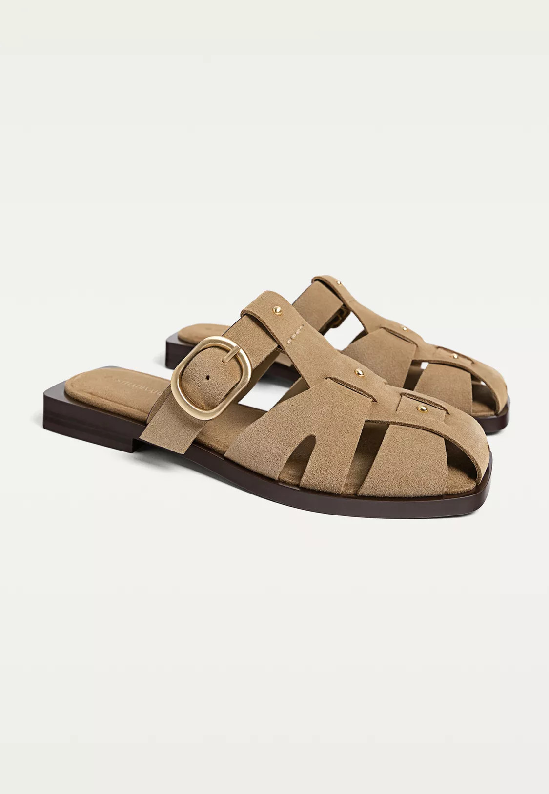 Leather cage sandals | Stradivarius (UK)