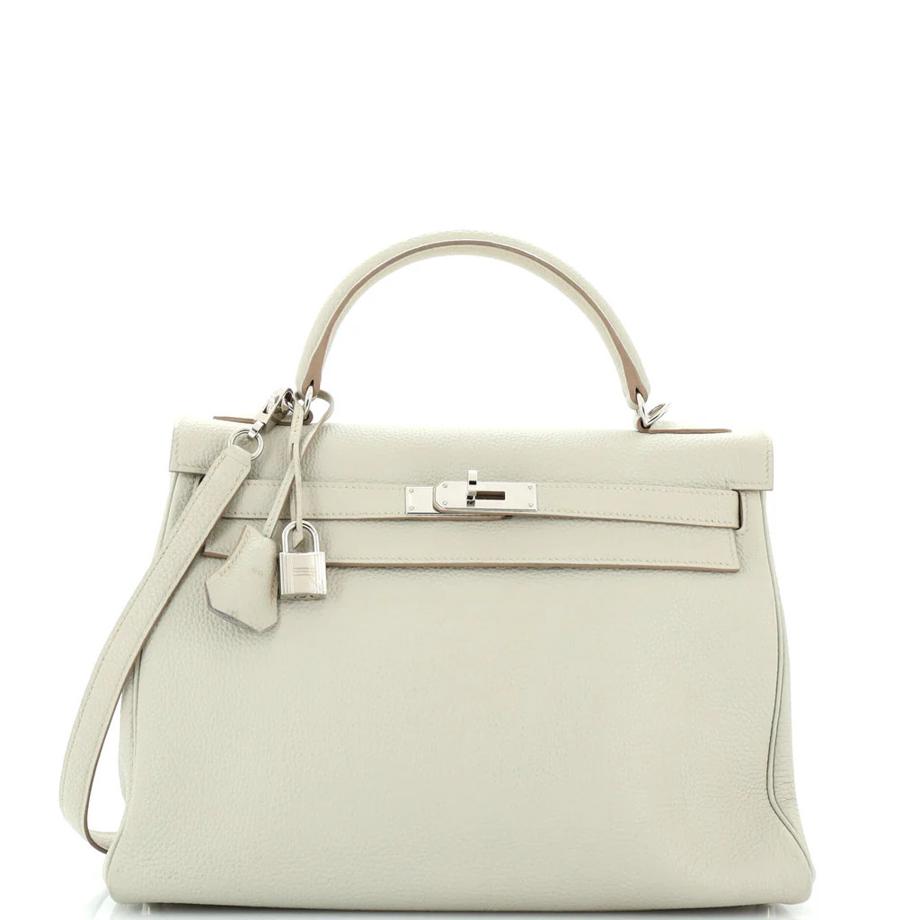 Kelly Handbag Grey Togo with Palladium Hardware 32 | Rebag