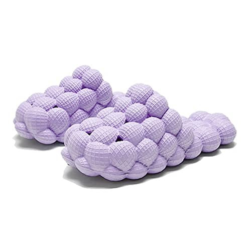 Afellicy Purple Funny Spa Slippers Massage Bubble Slides Slippers for Women Men,Non-slip Gym House Slippers Shower Bedroom Slippers, Soft Pillow Stress Relief Slide Sandals for Ladies | Amazon (US)