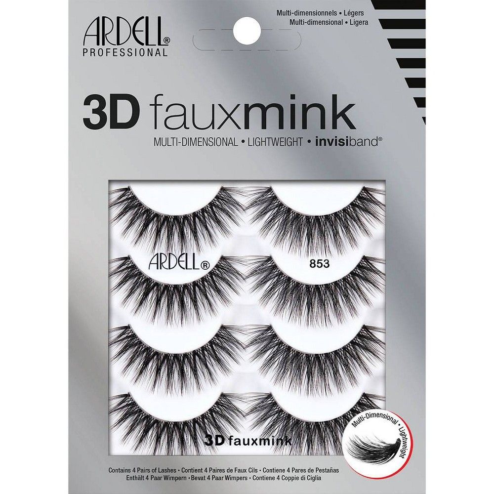 Ardell 3D Faux Mink No.853 False Eyelashes - 4pk | Target