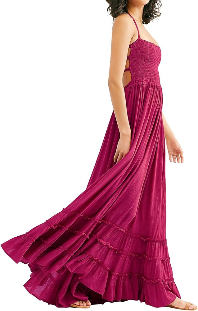 R.Vivimos Womens Summer Cotton Sexy Blackless Long Dresses | Amazon (US)