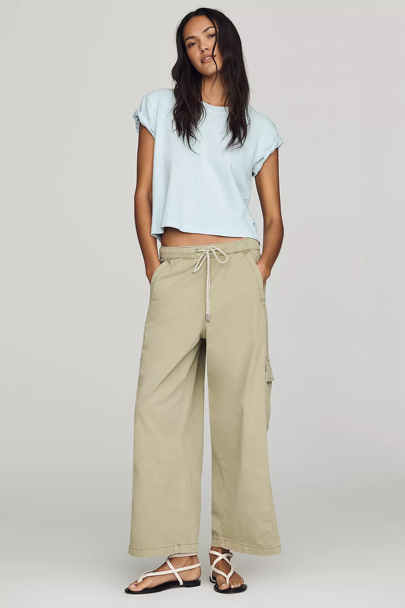 Pilcro Izzie Relaxed Pull On Cargo Barrel Pants | Anthropologie (US)
