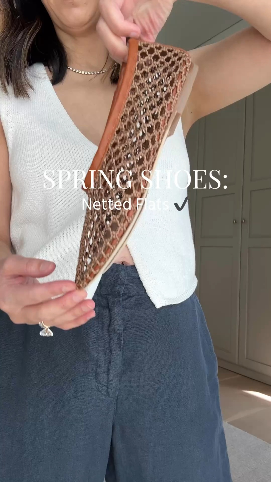 Spring Shoe Checklist: Fun flats! Now’s the time to play with your shoes. 

I use eyeglass adhesive pads to help these shoes stay on

Aritzia knit tank small
Velvet linen pants xs - petite-friendly!
Staud netted flats 35
J.crew bucket bag
Celine sunglasses 
Dorsey James necklace 15”
Quince earrings 

#LTKPetite #LTKmomlife #LTKgrwm