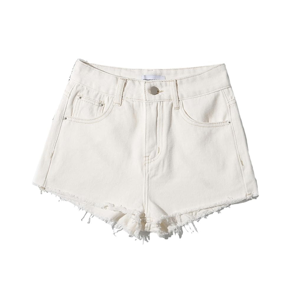 Teen Girls Raw Hem Jeans Shorts Y2K High Waist Stretchy Going Out Denin Pant Fashion Casual Jean ... | Amazon (US)