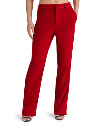 Steve Madden Women's Mercer Velvet Straight-Leg Pants - Macy's | Macy's