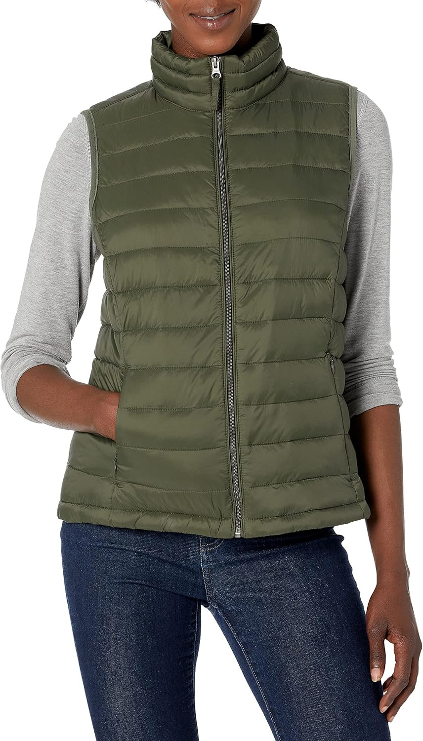 Amazon Essentials Women's Lightweight Water-Resistant Packable Down Vest | Amazon (US)