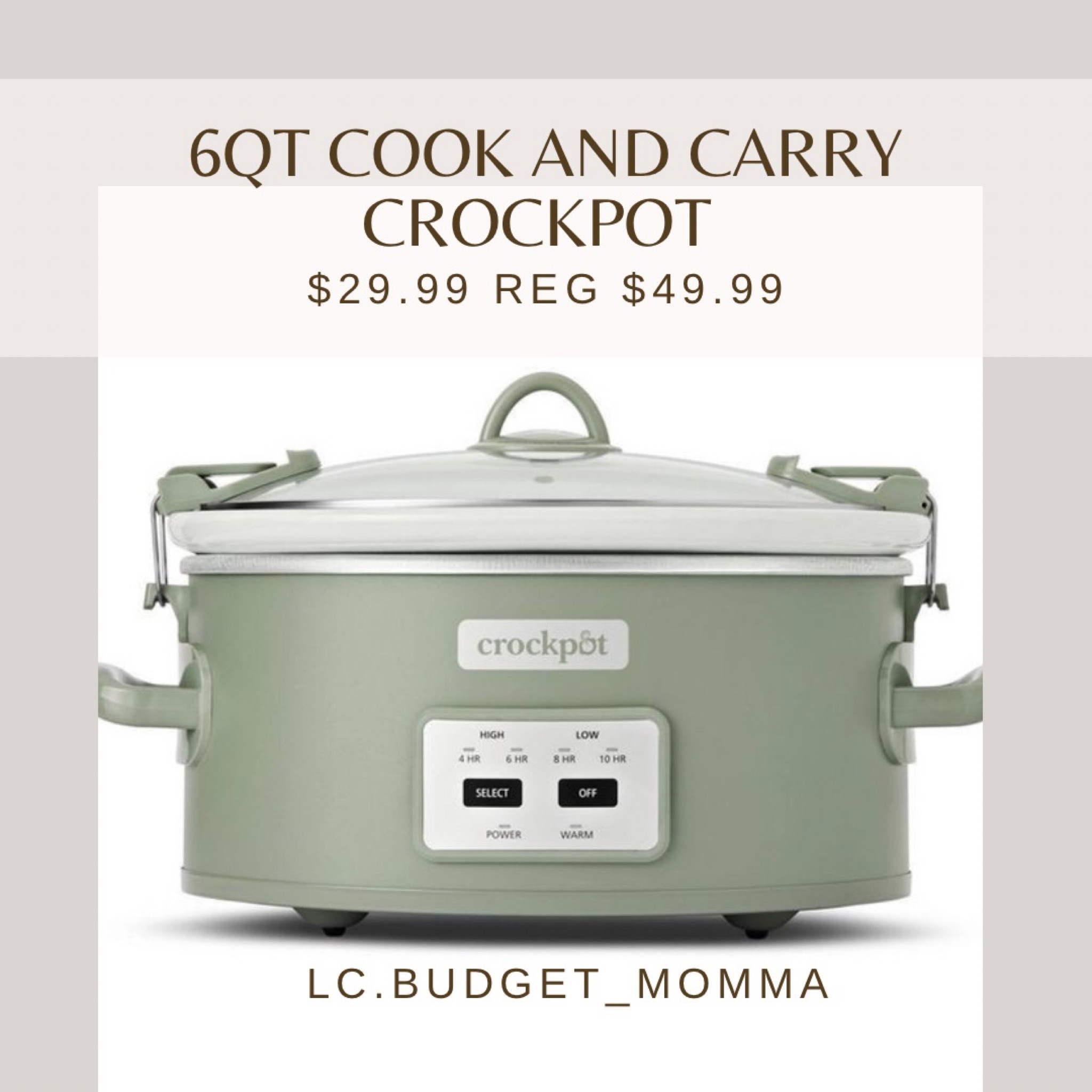 Crock Pot 6qt Cook and Carry Programmable Slow Cooker Hearth