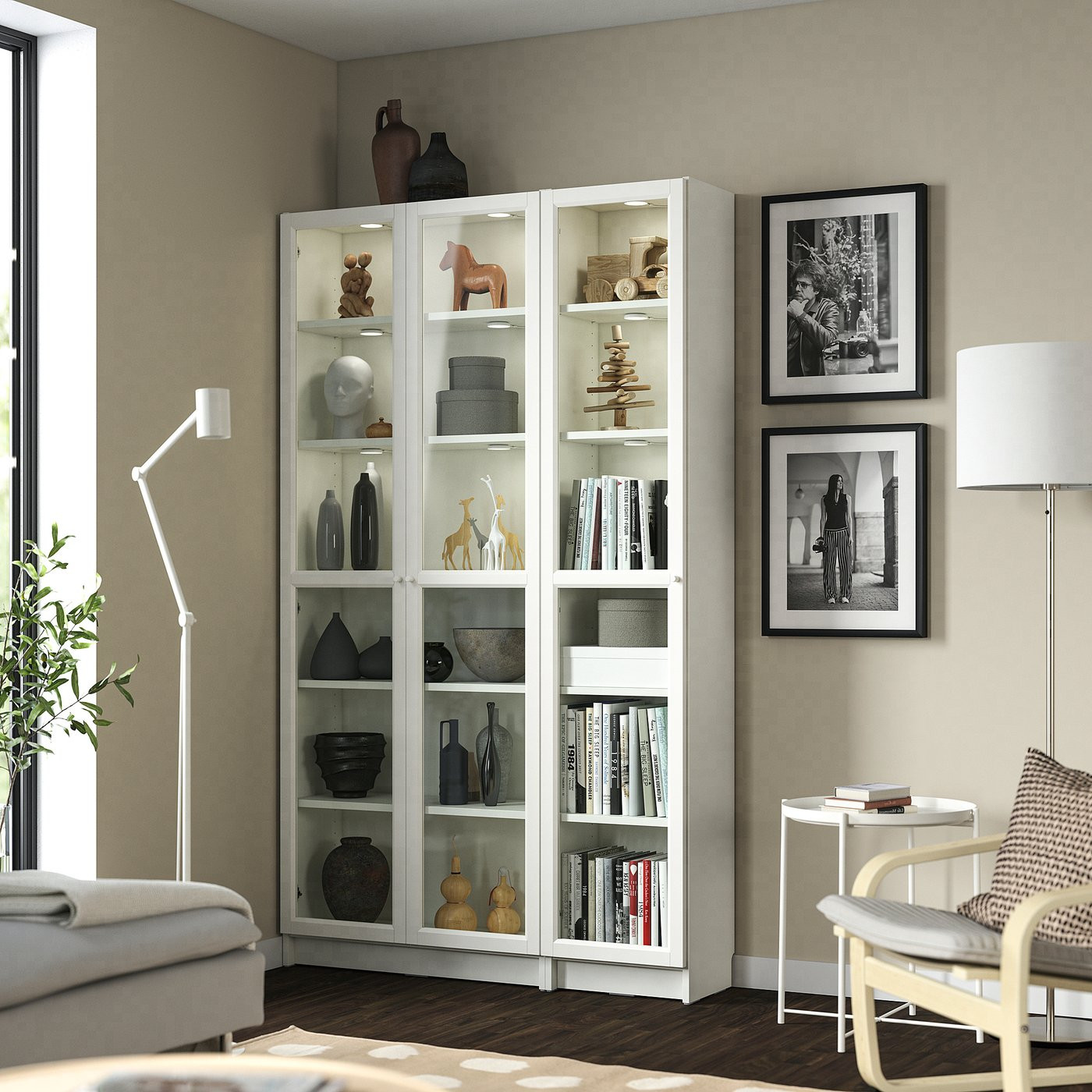 IKEA BILLY / OXBERG bookcase with glass doors, white, 47 1/4x11 3/4x79 1/2 | IKEA US