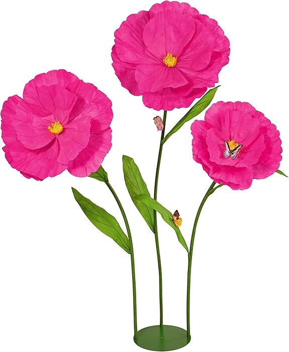 5.8 Ft Giant Artificial Flowers,Large Paper Flower,Huge Poppy Flowers Decoration for Wedding,Hote... | Amazon (US)