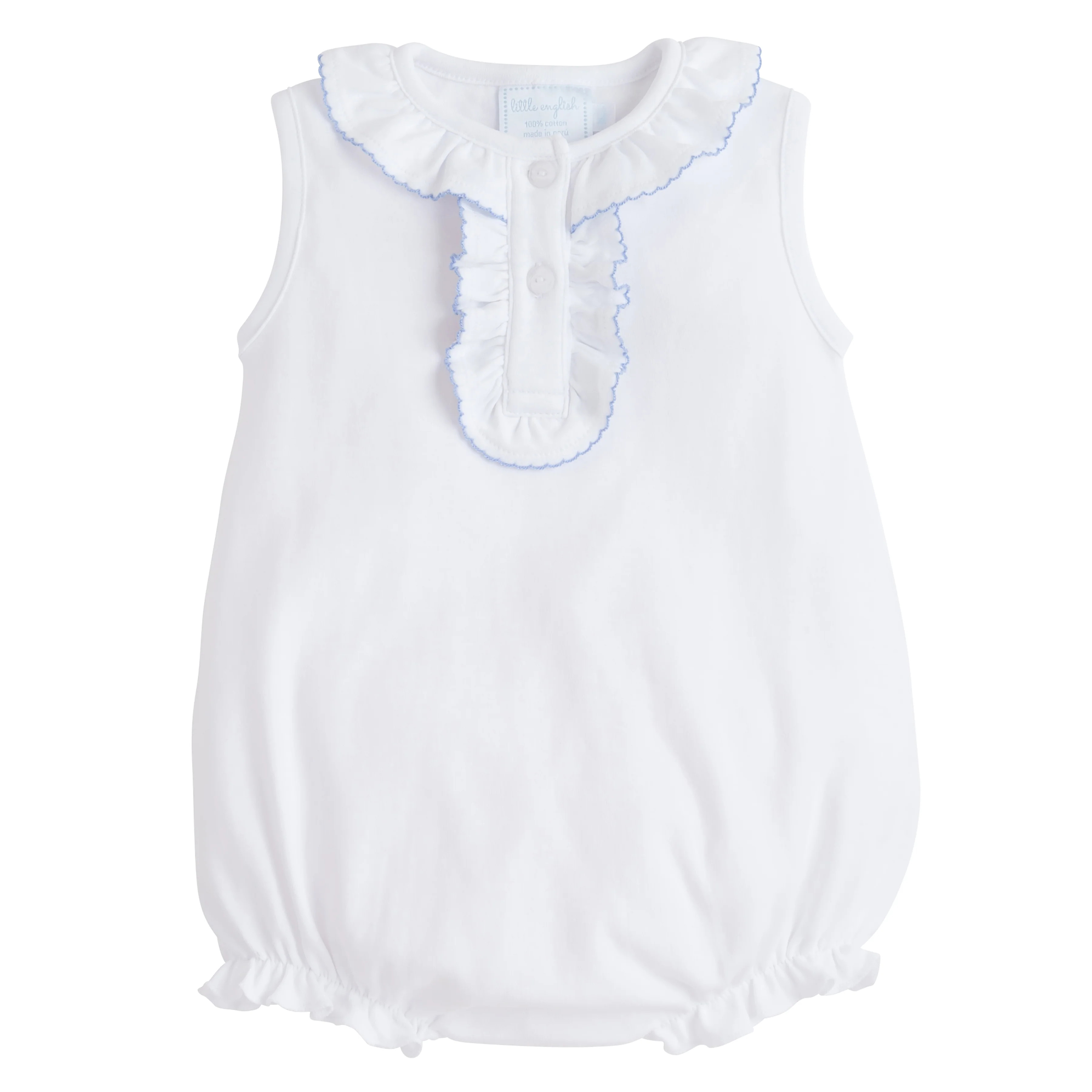 Ruffled Baby Blue Trim Bubble - Preppy Clothes | Little English