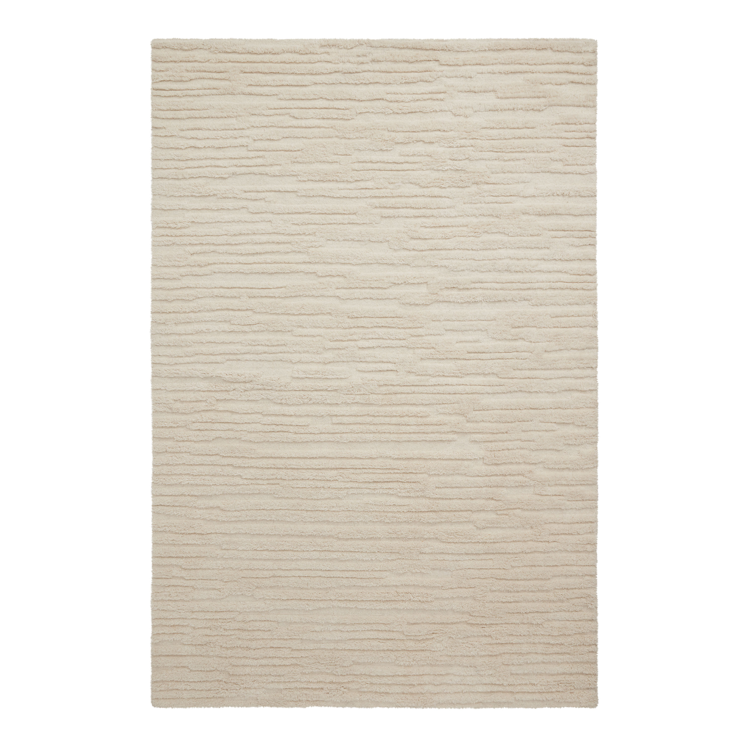 Willow Tonal Ivory Abstract Tufted Wool Area Rug - World Market | World Market