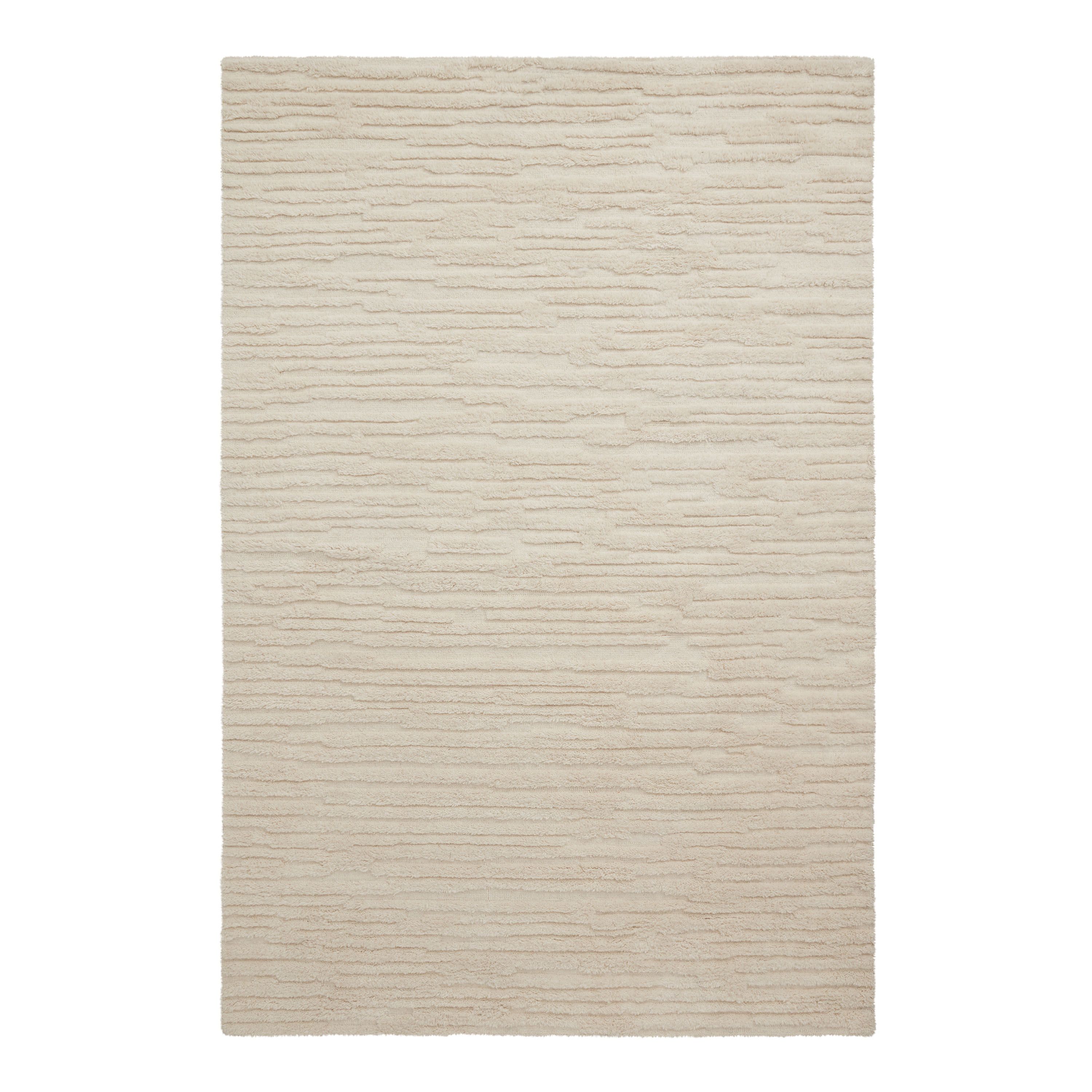 Willow Tonal Ivory Abstract Tufted Wool Area Rug | World Market